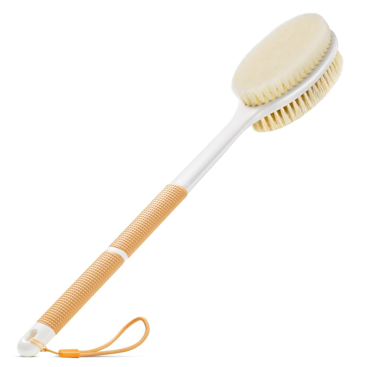 Back Scrubber Anti Slip for Shower, Shower Brush Long Handle with Stiff and Soft Bristles, Body Exfoliator for Bath or D
