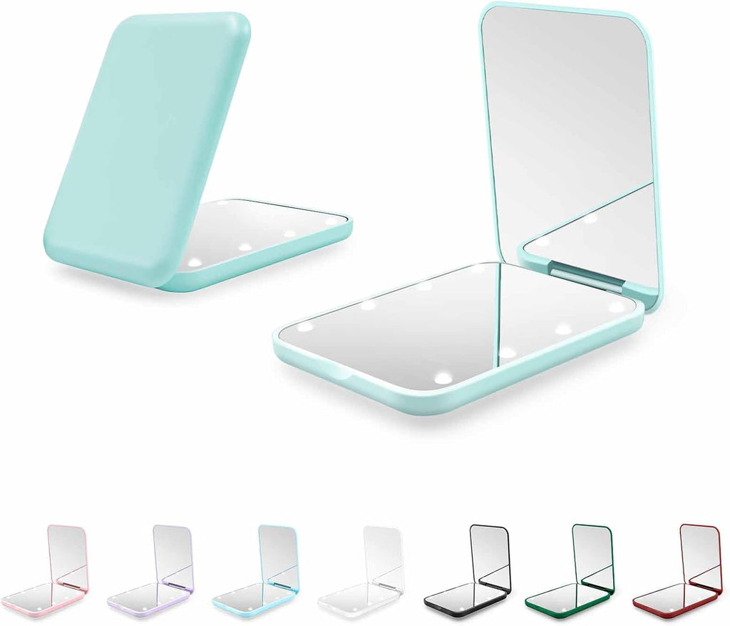 Compact Mirror with Light, 1X/3X Magnification LED Pocket Mirror for Women