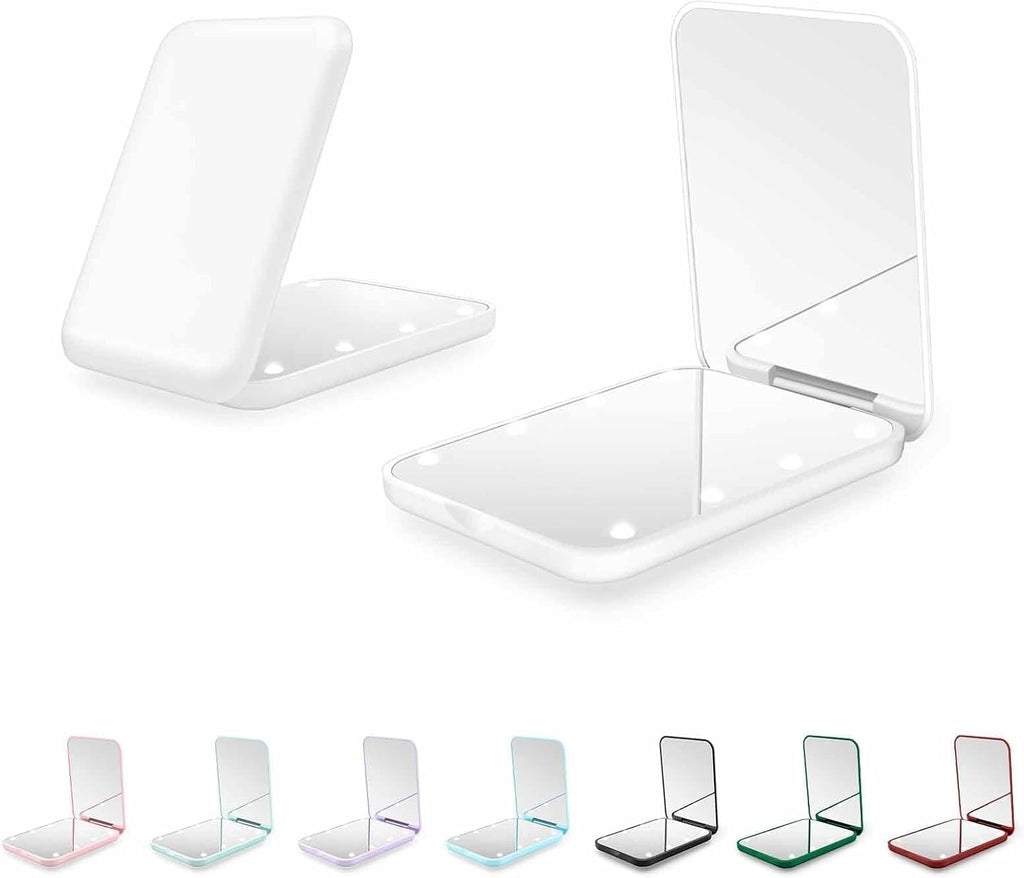Compact Mirror with Light, 1X/3X Magnification LED Pocket Mirror for Women