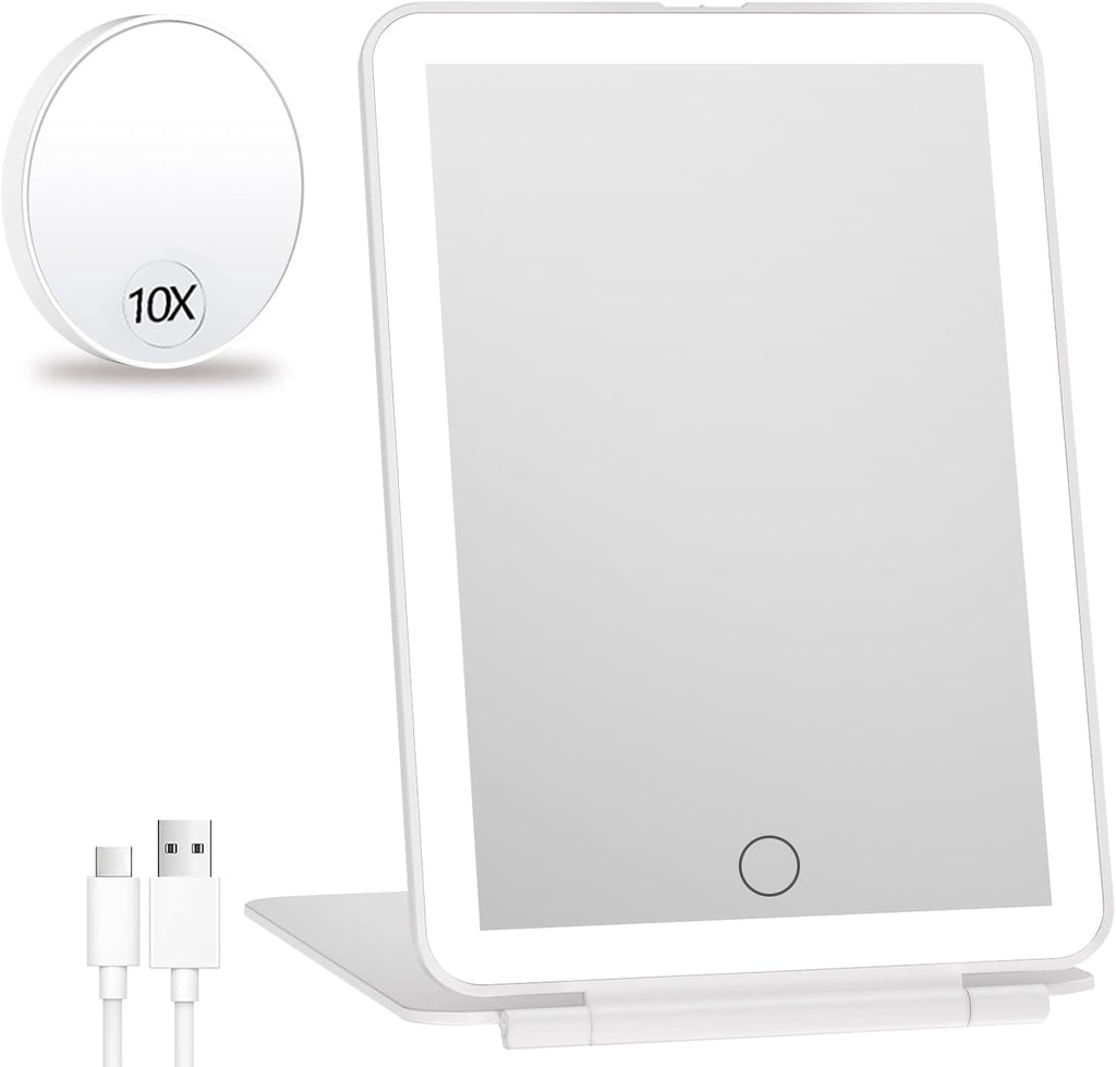 FUNTOUCH Rechargeable Travel Makeup Mirror with 72 Led Lights