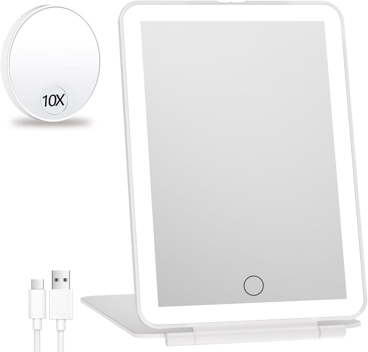 FUNTOUCH Rechargeable Travel Makeup Mirror with 72 Led Lights