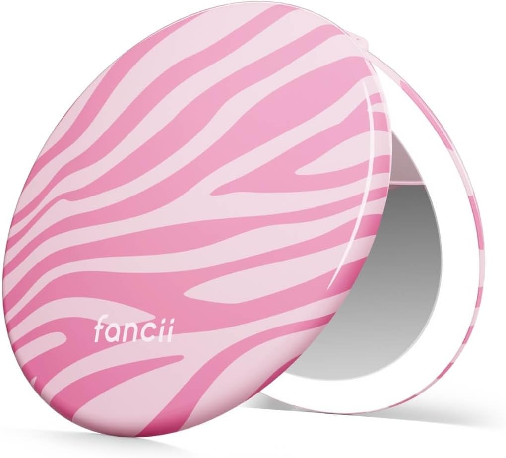 Fancii Taylor Travel Makeup Mirror with LED Light, Rechargeable, 10x /1x Magnifying & 3 Light Settings - Compact, Large 