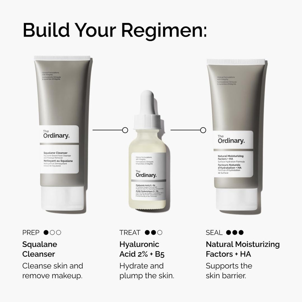 The Ordinary Hyaluronic Acid 2% + B5 (with Ceramides), Multi-Depth Hydration Serum for Plumper, Smoother Skin