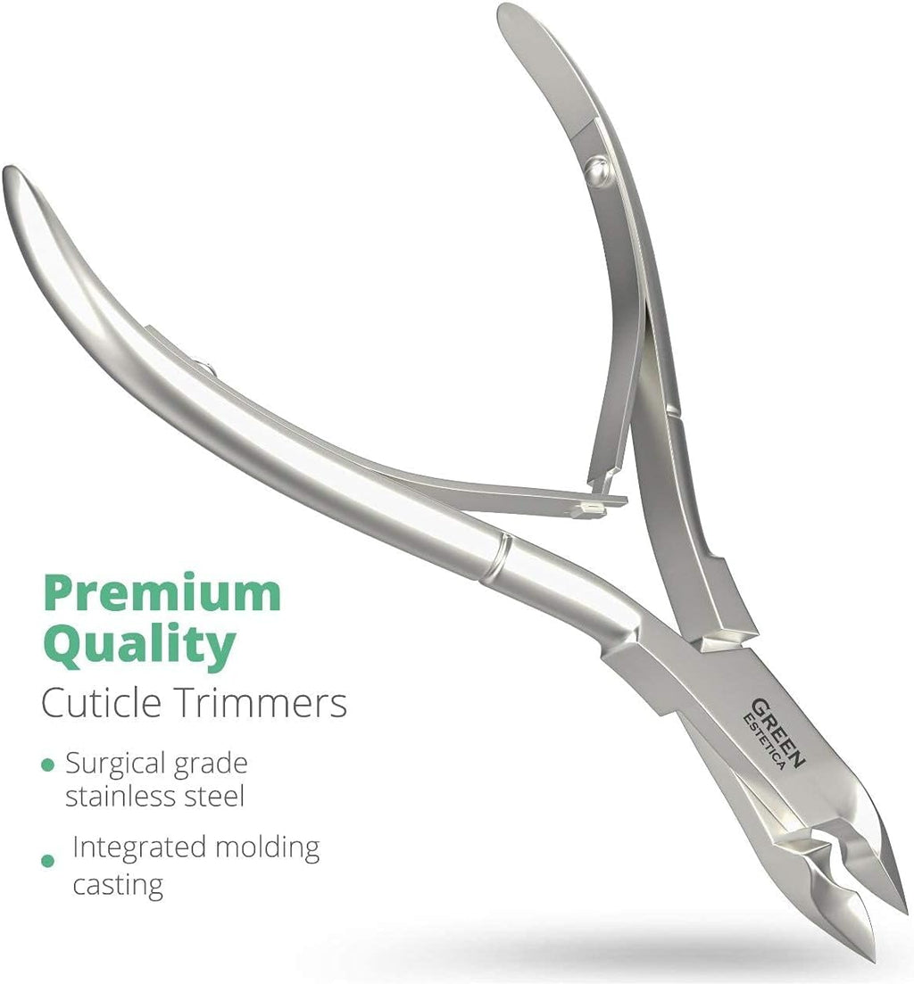 Professional Cuticle Trimmer, Cuticle Remover Double Spring (Silver)