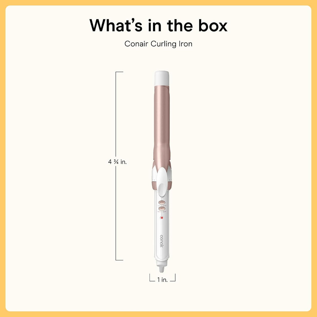 Conair Curling Iron, Double Ceramic, 1-in. Barrel, White/Rose Gold
