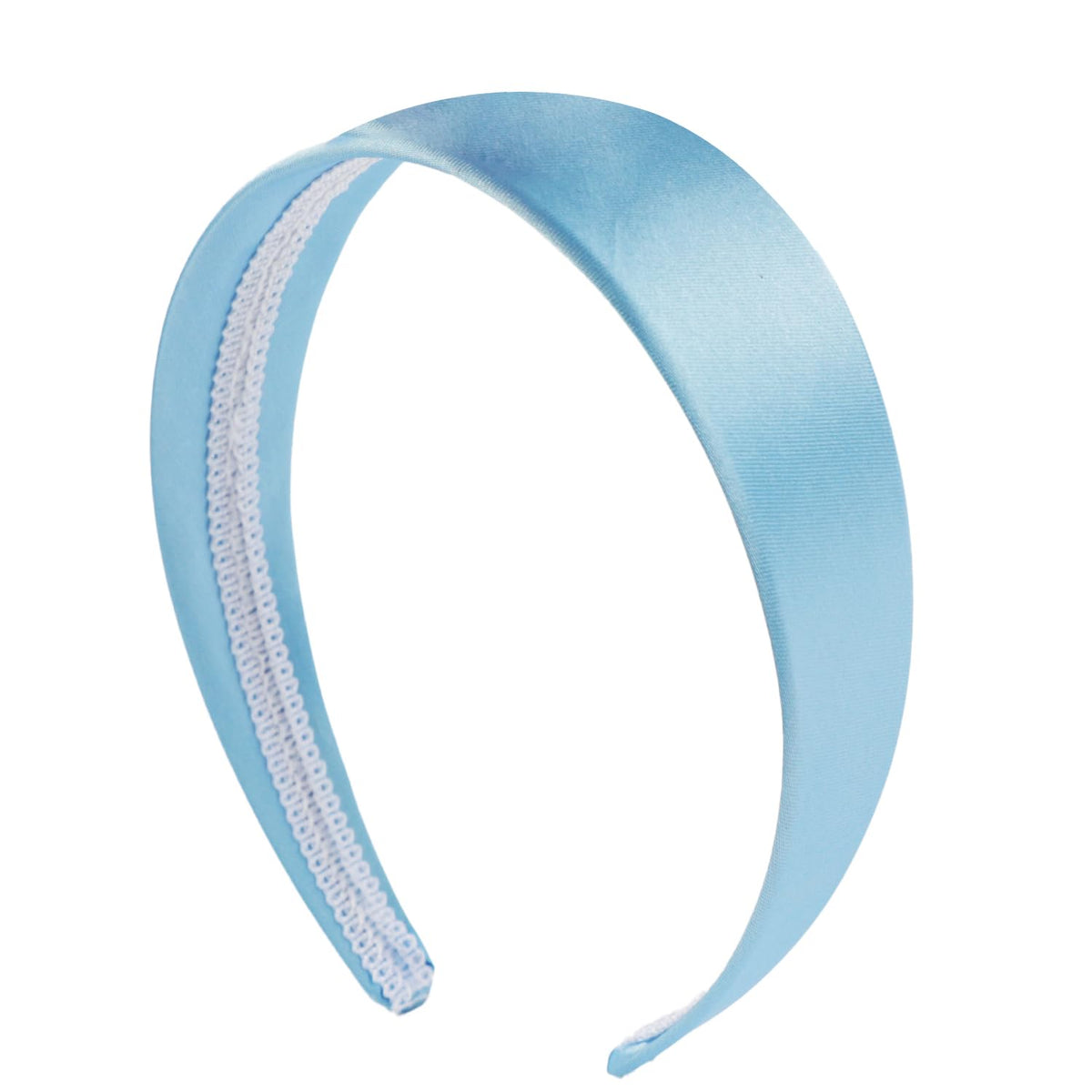 2 Inch Wide Satin Hard Headband, No Teeth, Black