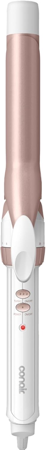 Conair Curling Iron, Double Ceramic, 1-in. Barrel, White/Rose Gold