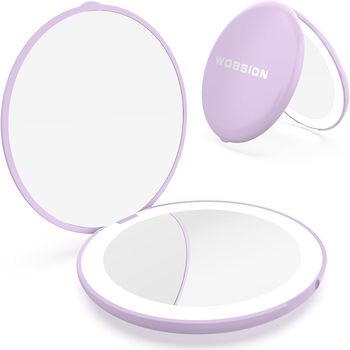 WOBSION 10X Magnification Compact Mirror with Light
