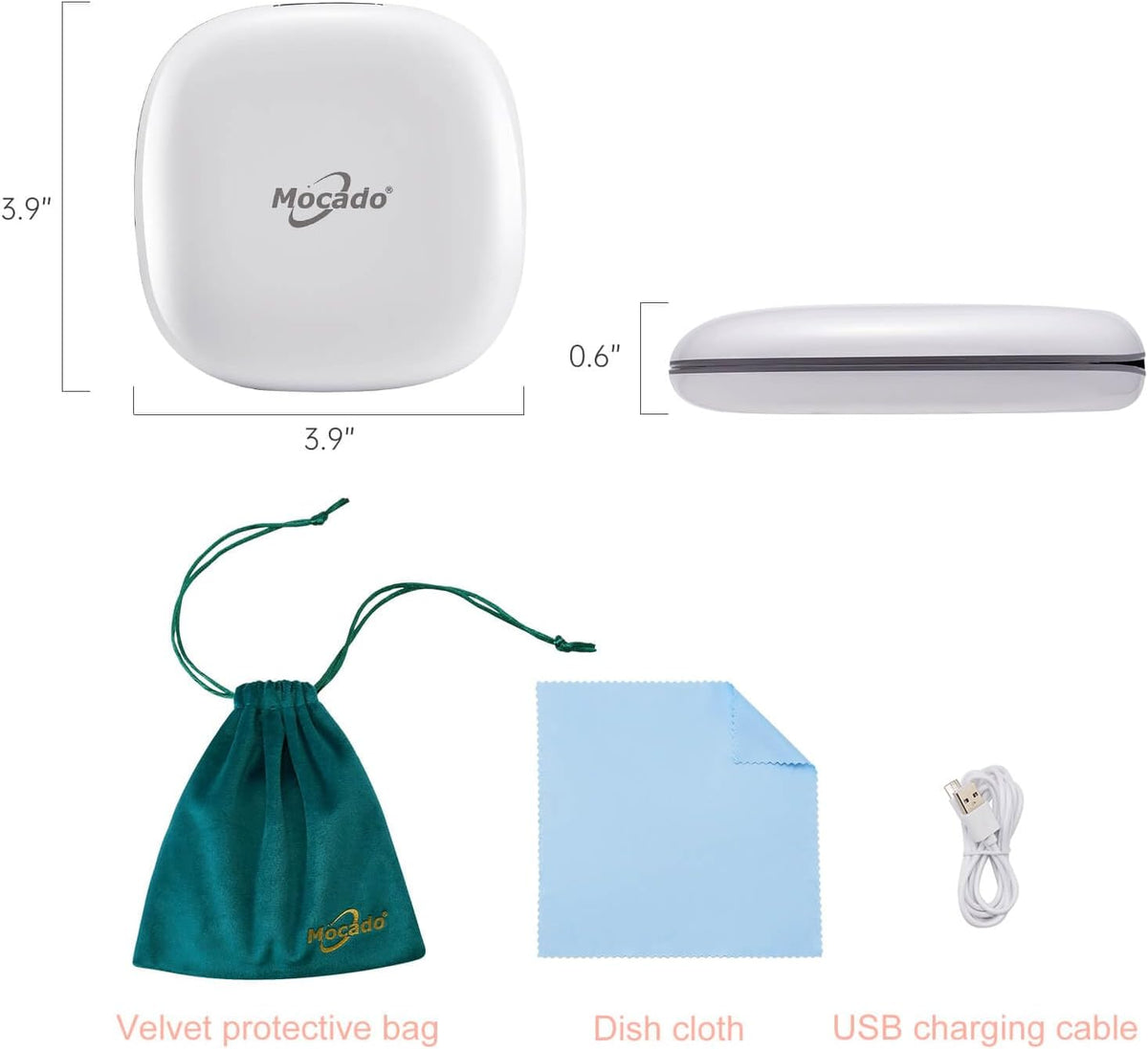 Compact LED Magnifying Travel Makeup-Mirror - 4 inches 1X/10X Magnification Small Hand Pocket Dimmable Double Sided USB 