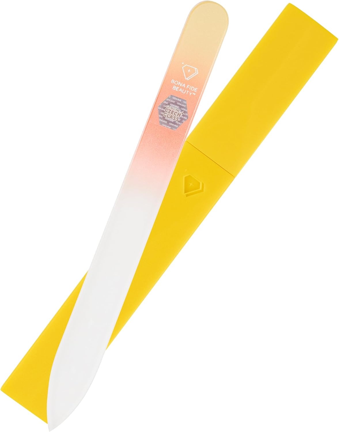 Bona Fide Beauty Czech Glass Nail File (Clear color) with Silver Hardcase