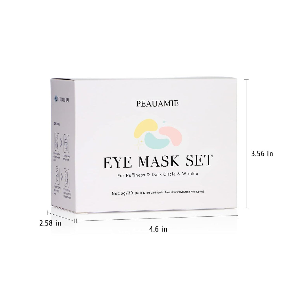 PEAUAMIE Under Eye Patches Gold and Hyaluronic Acid for puffy eyes,Rose Eye Masks for Dark Circles and Puffiness skin ca