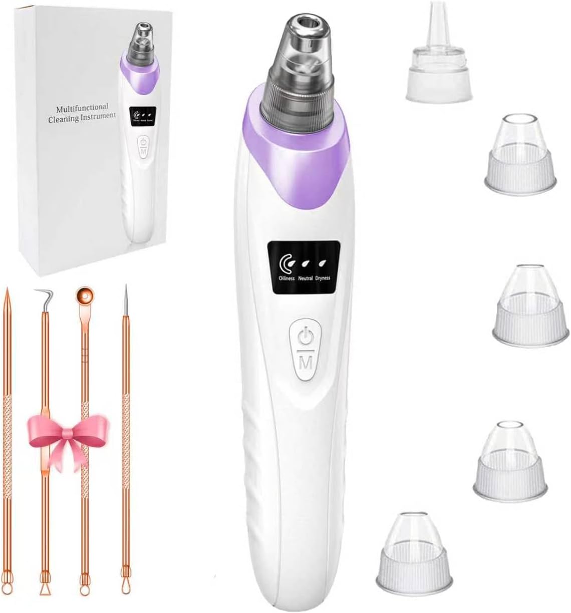 Blackhead Remover Pore Vacuum,Facial Pore Cleaner Blackhead Vacuum (Gold)