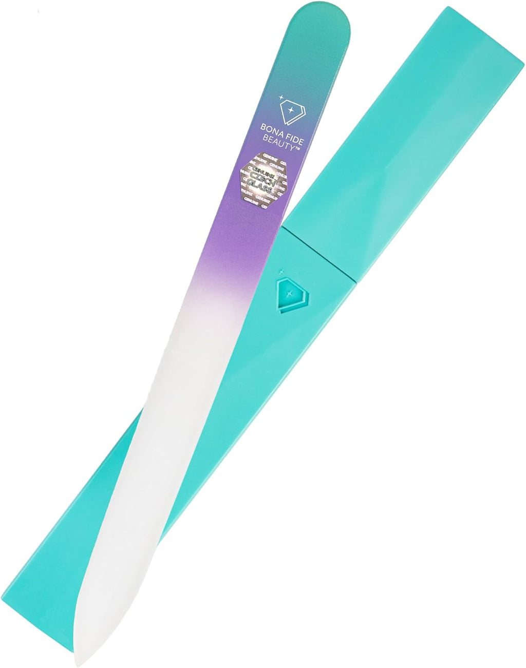 Bona Fide Beauty Czech Glass Nail File (Clear color) with Silver Hardcase