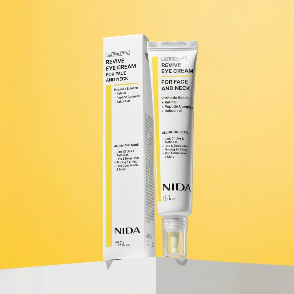NIDA Revive Eye Cream For Face And Neck | Probiotics Lystate Solution, Retinal, Peptide Complex, Bakuchiol | Wrinkles, F