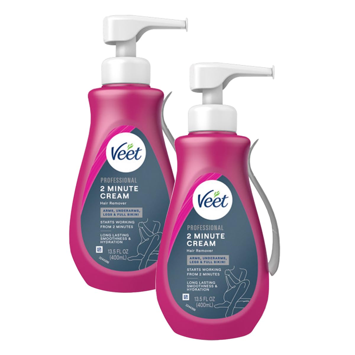 Veet Professional 2 Min Hair Removal Cream, Full Body & Bikini, 13.5 FL OZ
