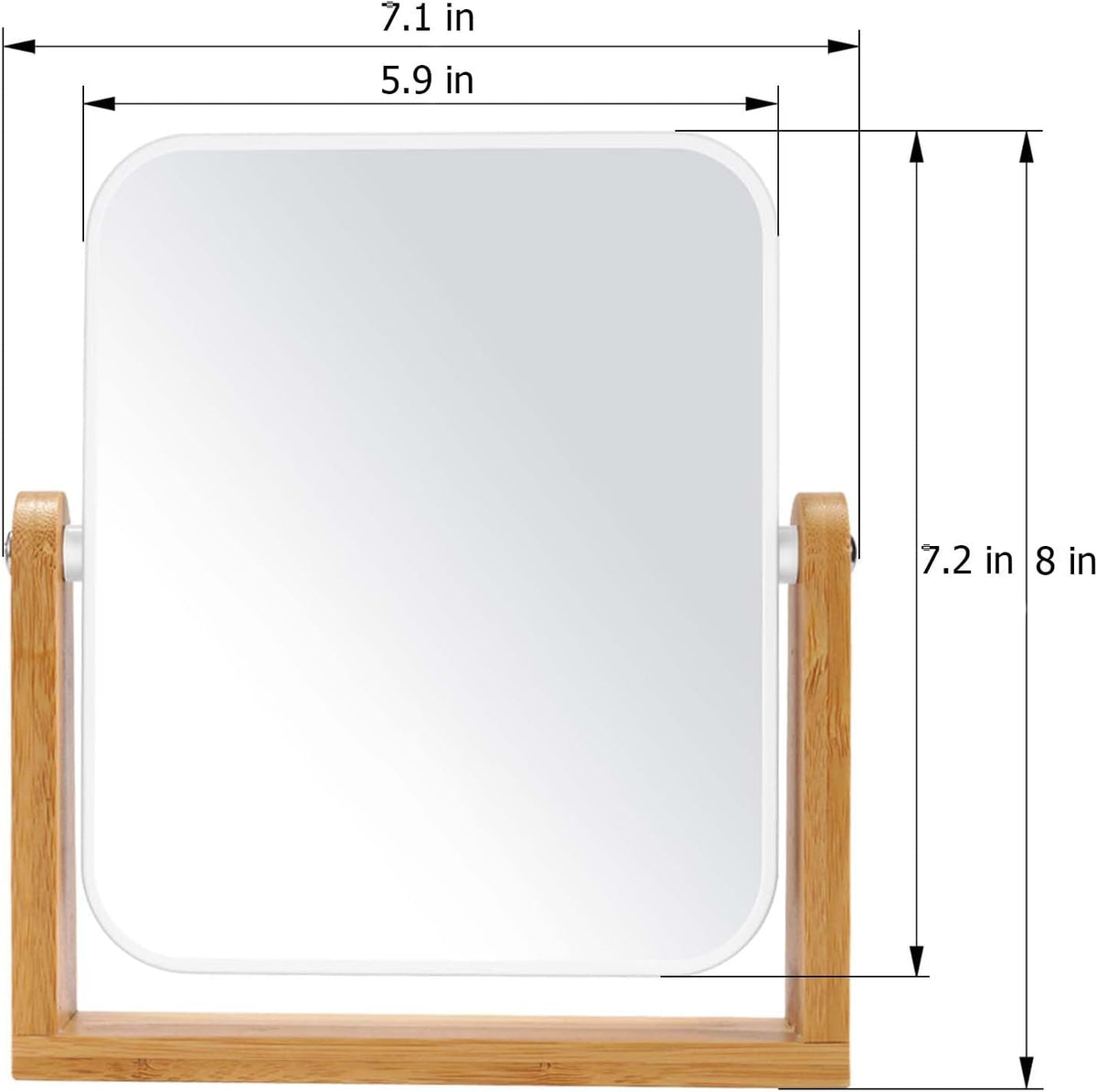 LFOYOU Vanity with Stand, 1X/3X Swivel Magnifying Mirror, 8 Inch Portable