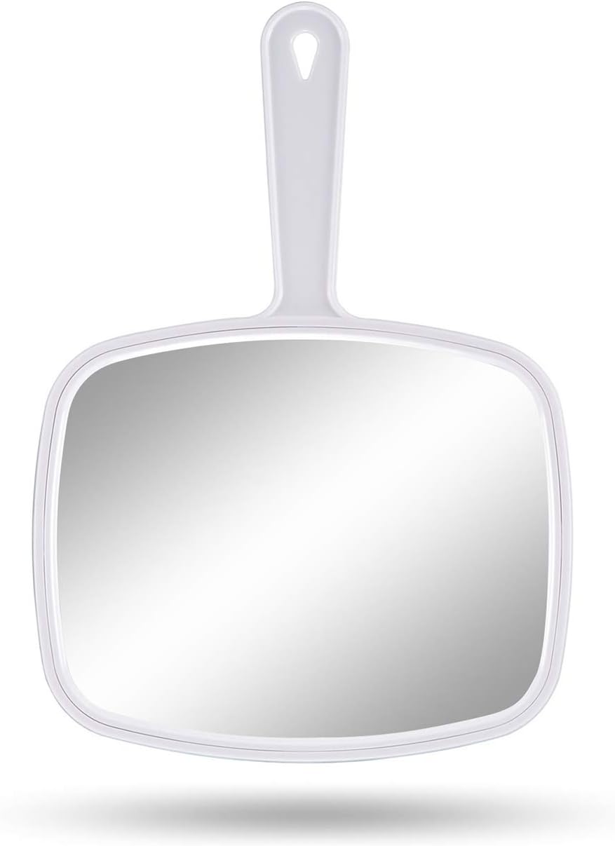 Gladmart 10.3" L x 7.4" W Hand Mirror for Home and Barber, Black