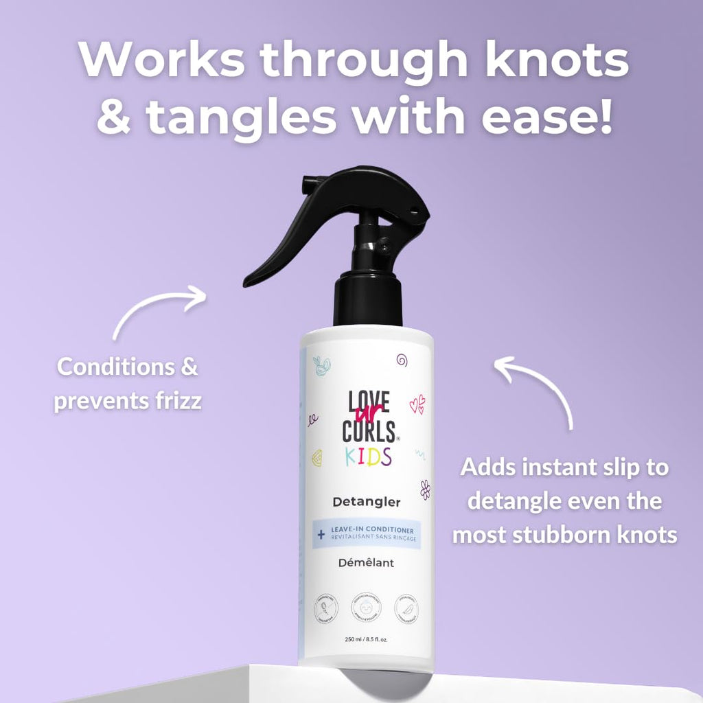 Love Ur Curls Kids Detangler Spray - Leave In Conditioner, Fragrance Free