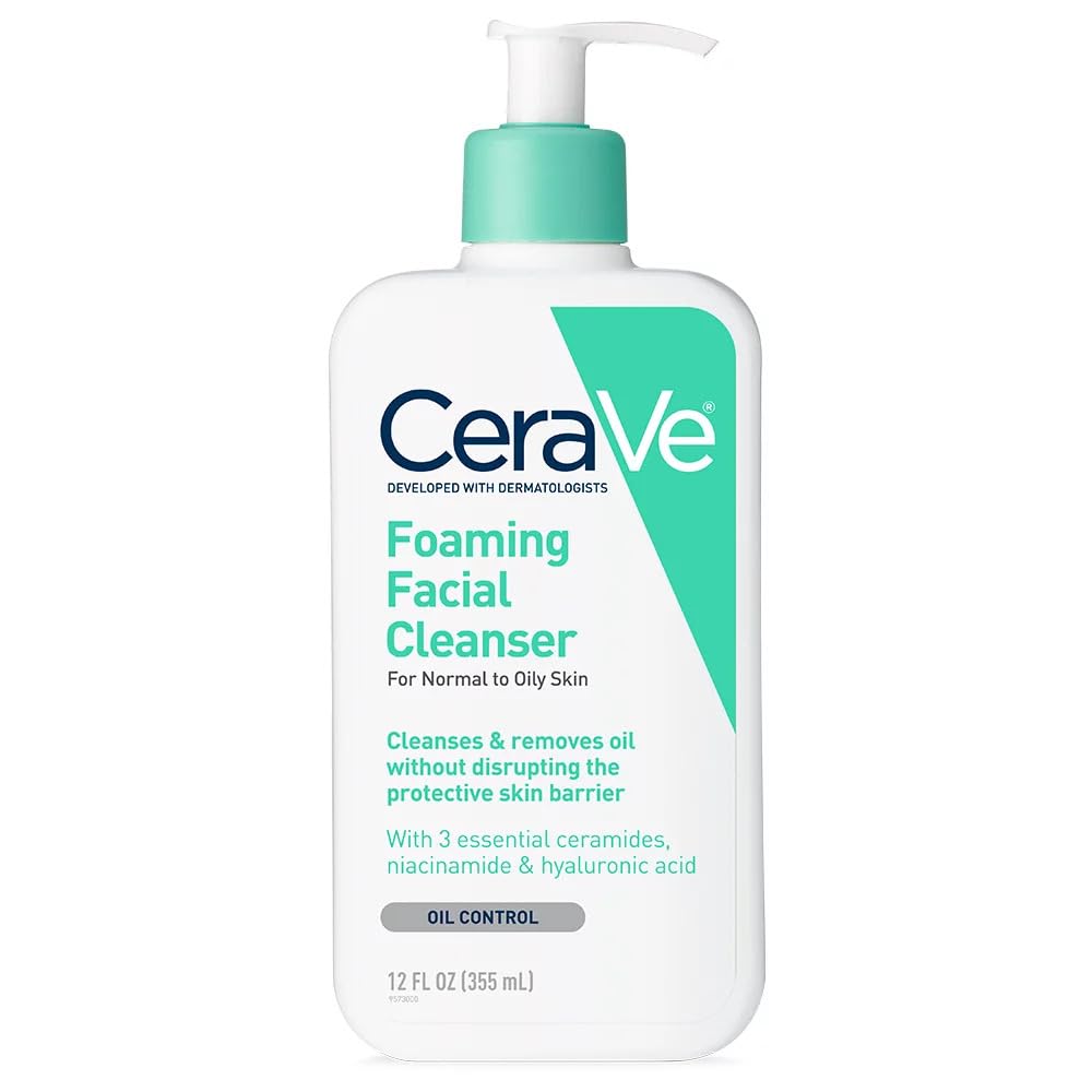 CeraVe Foaming Facial Cleanser, Gentle Cleanser for Oily Skin, 19oz