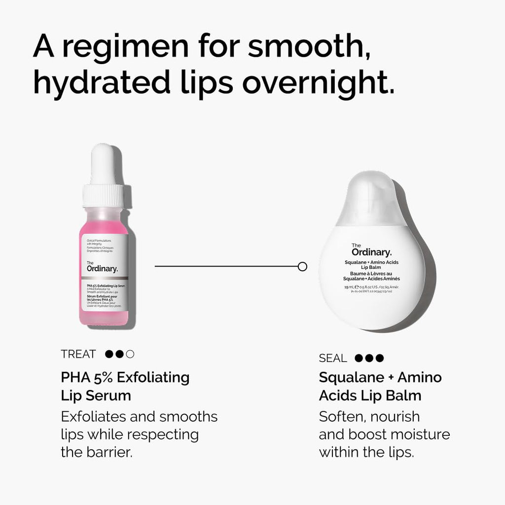 The Ordinary PHA 5% Exfoliating Lip Serum, Hydrating Overnight Lip Exfoliator Treatment