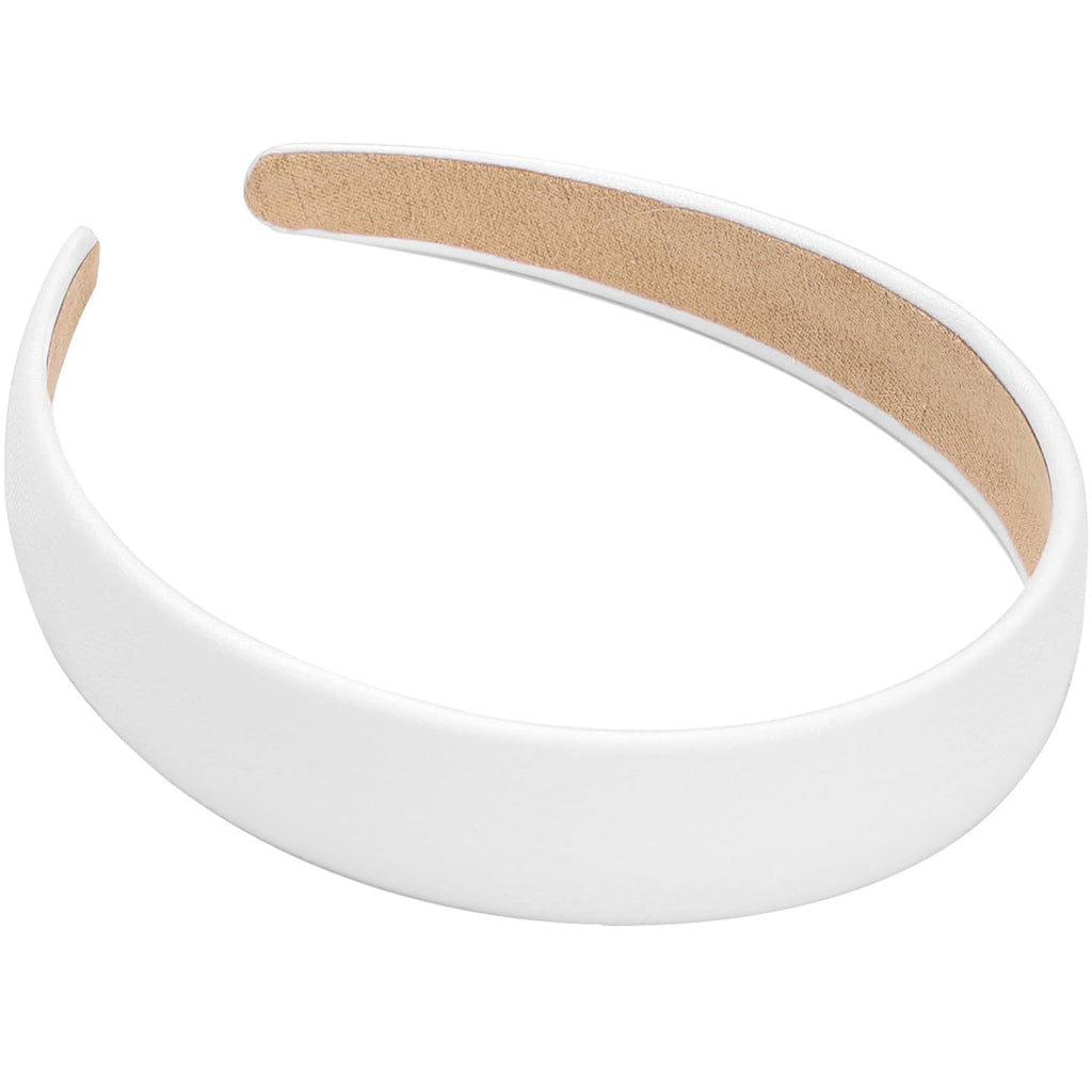 WantGor 1 Inch PU Leather Headband, Wide Padded Hairband Fashion Hair Bands
