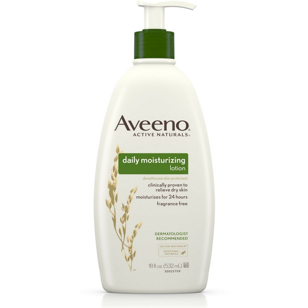 Aveeno Daily Moisturizing Body Lotion, Fragrance-Free, 18 fl. oz