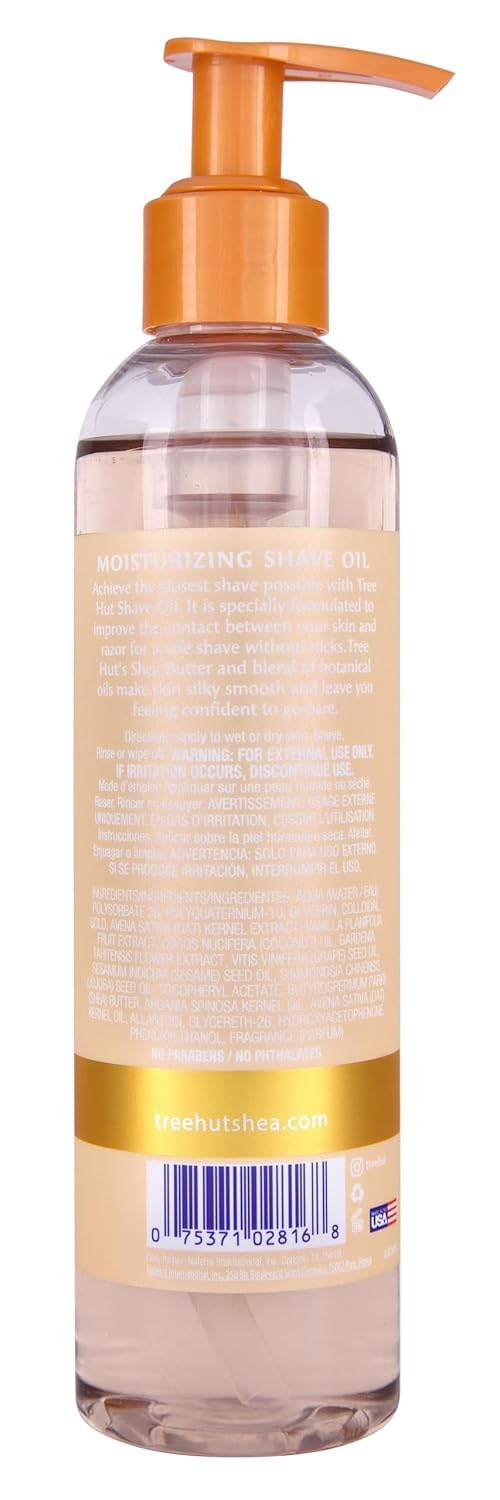 Tree Hut Vanilla Moisturizing Shave Oil, 7.7 Fl Oz