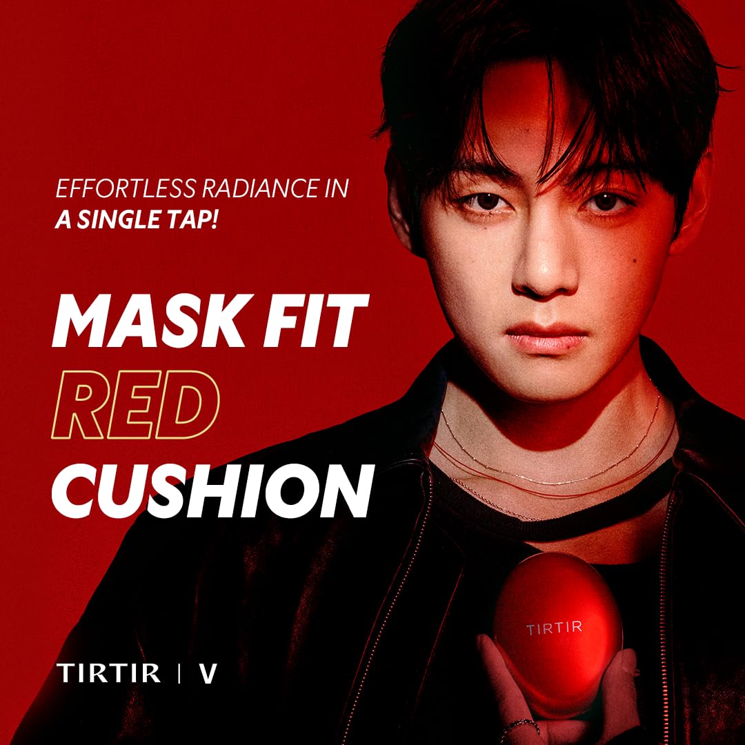 TIRTIR Mask Fit Red Cushion Foundation | Full coverage, Weightless, Skin fit, Satin Glow Finish, Korean Makeup BB Founda