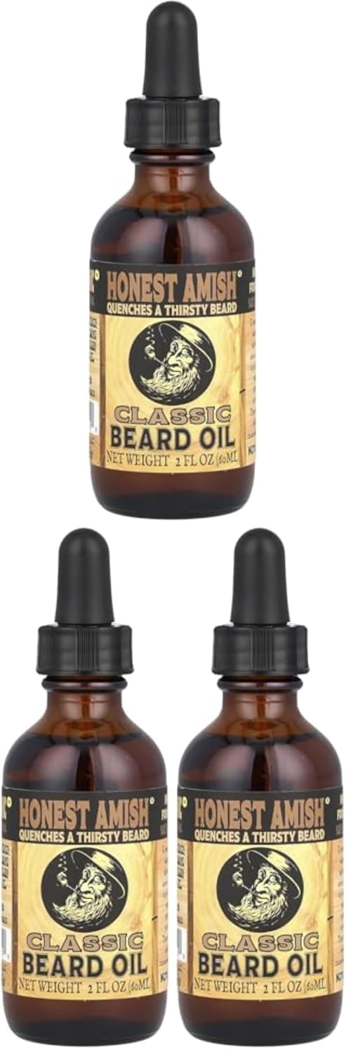 Honest Amish Beard Oil for Men, 7+ Natural Oils, Mineral Oil Free, 2 Oz