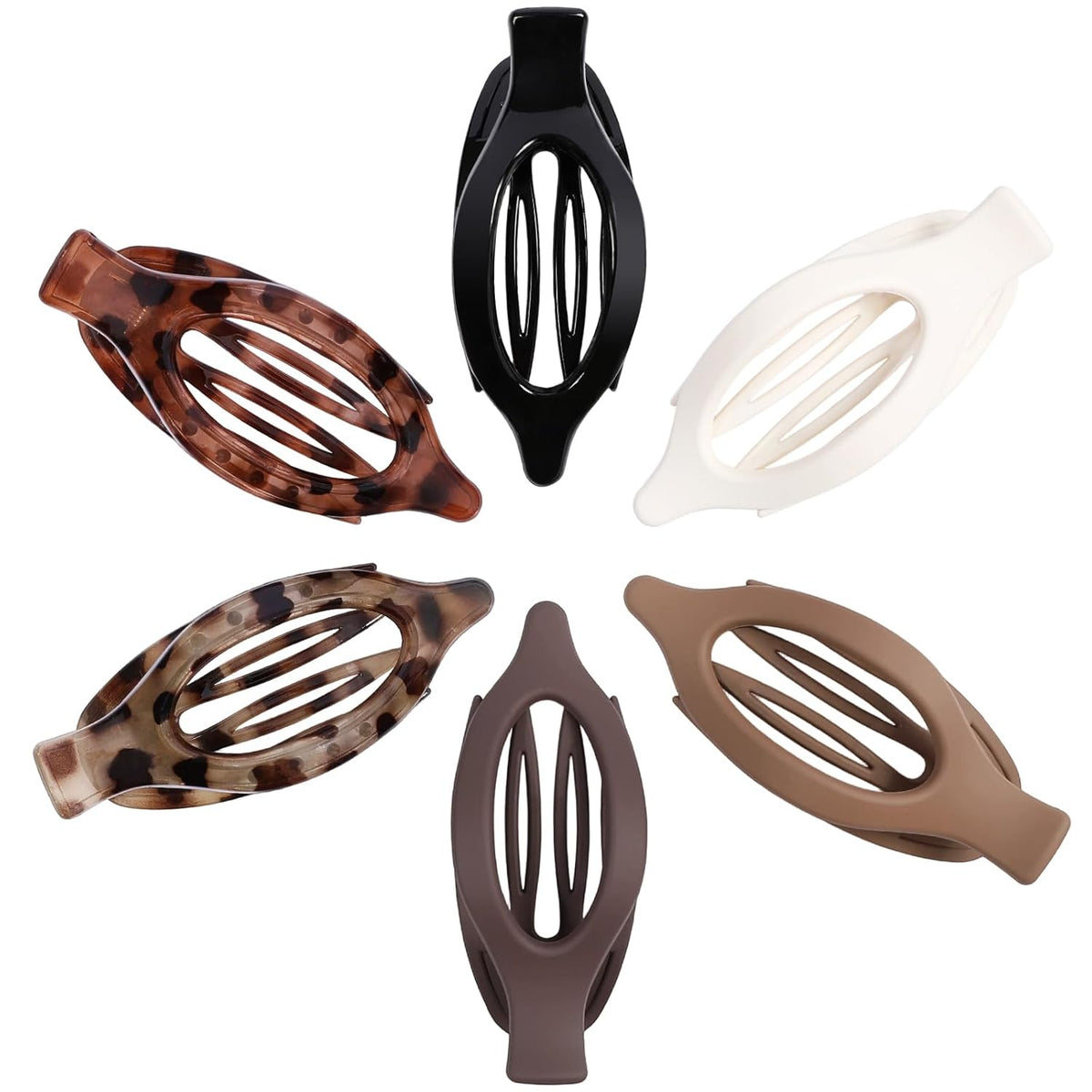 Flat Hair Clips for Women - 6 PCS French Flat Claw Clips Medium Hair Clips for Girls Large Hair Claw Clips for Thick or 