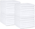 Amazon Basics Fast Drying Cotton Washcloths for Bathroom, Machine Washable, Soft and Highly Absorbent, 12 x 12 in, White