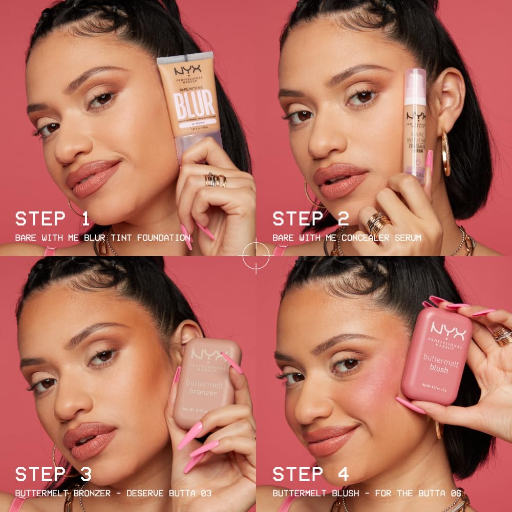 NYX PROFESSIONAL MAKEUP Buttermelt Powder Blush, Fade and Transfer-Resistant Blush, Up to 12HR Make Up Wear, Vegan Formu