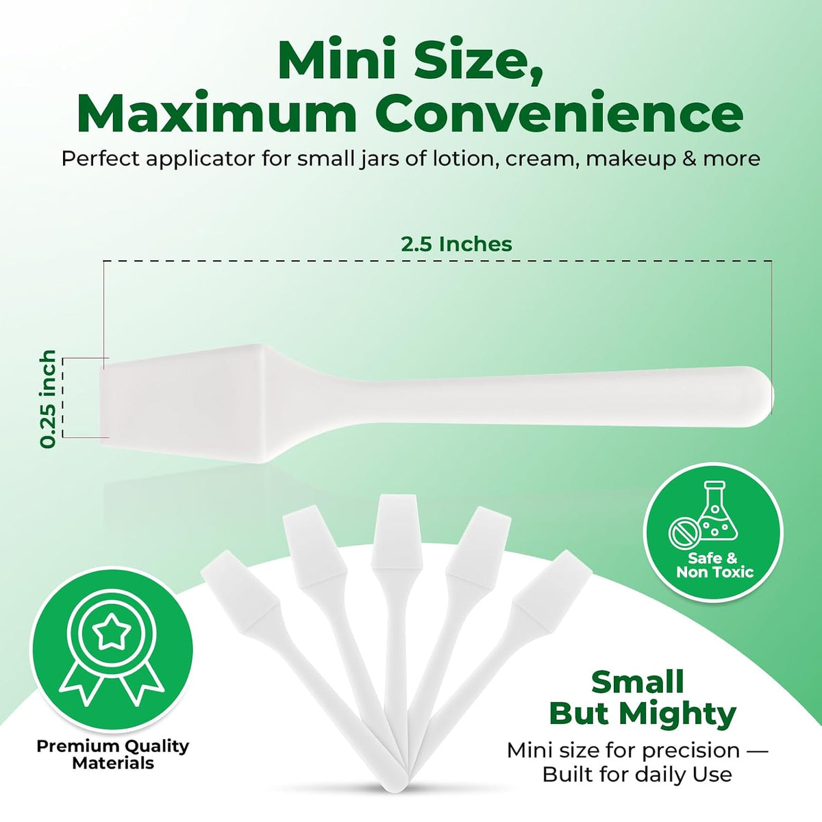 Mini Skin Care Spatula, 2.5 Inch, 100 Pack, White