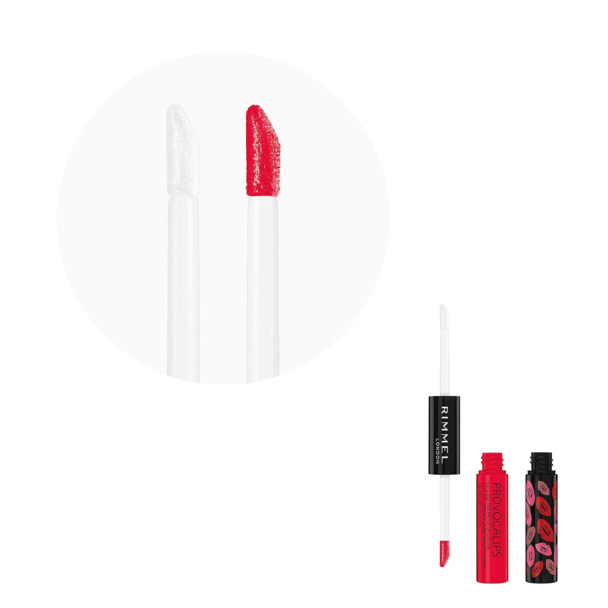 Rimmel London Provocalips 16hr Kiss-Proof Lip Color - Two-Step Liquid Lipstick to Lock in Color and Shine - 500 Kiss Me 