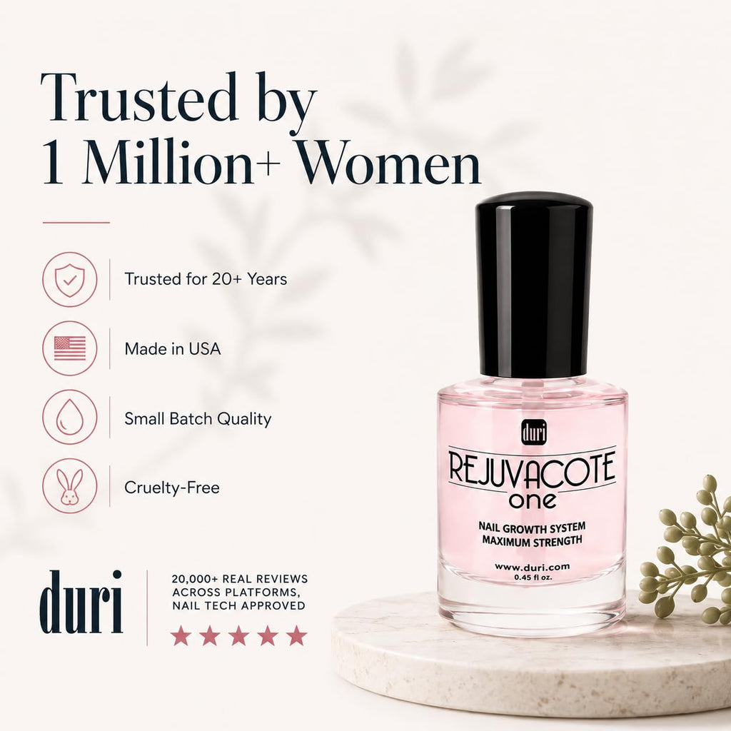 Duri Rejuvacote 1 Nail Growth System - Maximum Strength Nail Strengthener for Damaged Nails from Gel, Acrylic Manicure |