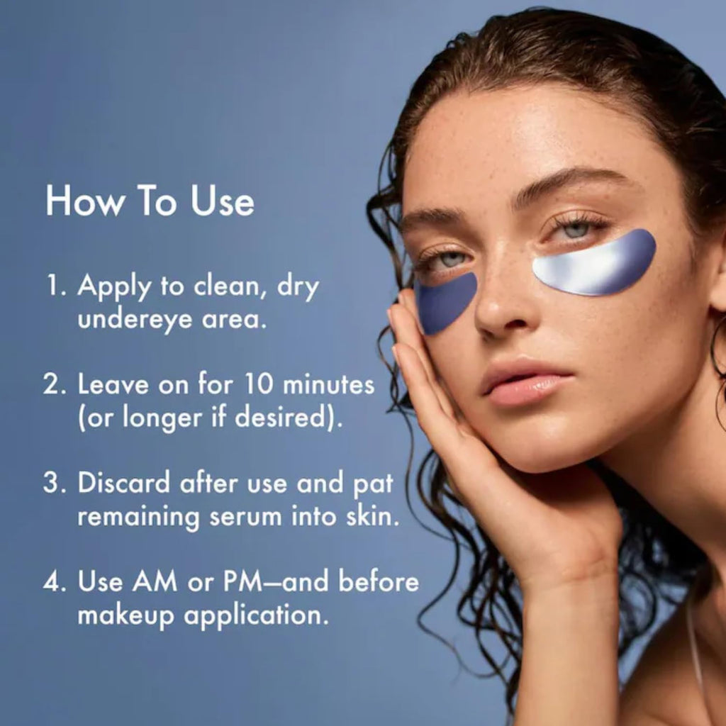 Summer Fridays Jet Lag Hydrating Eye Patches - De-puffing Hydrogel Under Eye Masks with Hyaluronic Acid, Caffeine + Pept