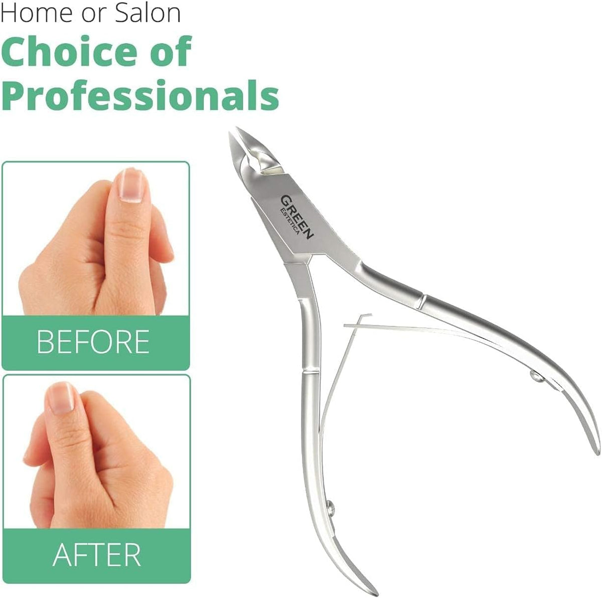 Professional Cuticle Trimmer, Cuticle Remover Double Spring (Silver)