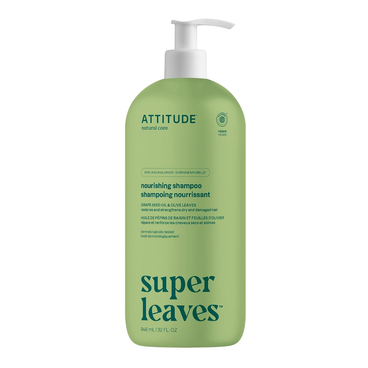 ATTITUDE Moisturizing Shampoo for Dry & Damaged Hair, EWG Verified 32 Fl Oz