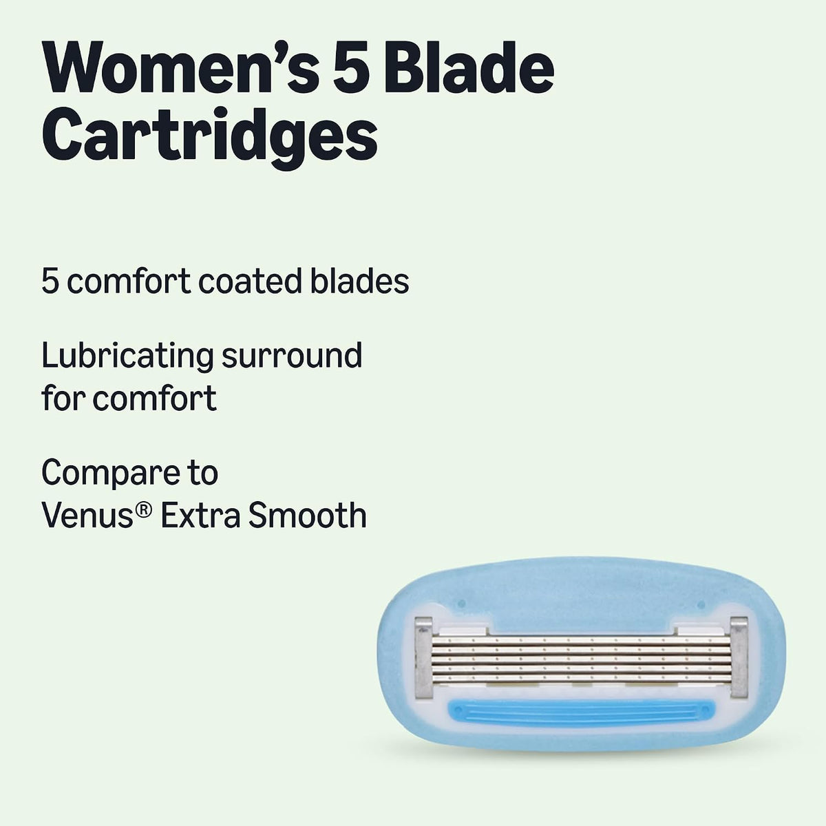 Amazon Essentials 5-Blade Razor Refills for Women, 6 Count (Fits Amazon Essentials Razor Handles Only) (Previously Amazo