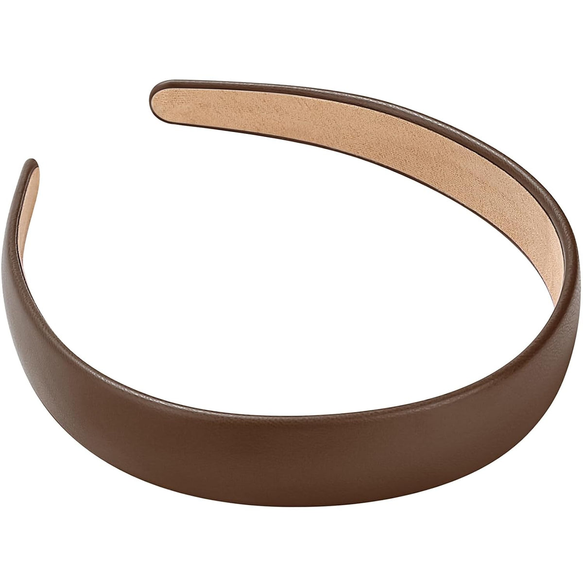 WantGor 1 Inch PU Leather Headband, Wide Padded Hairband Fashion Hair Bands