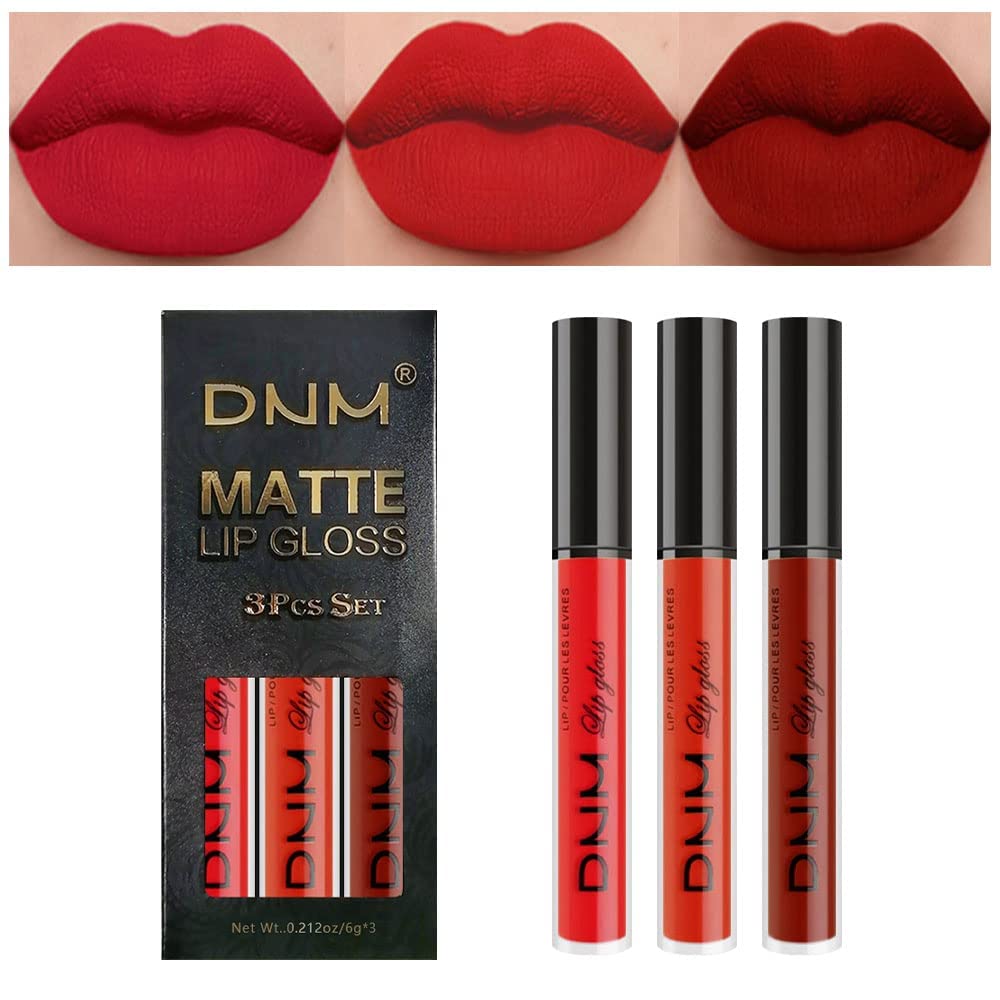 evpct 3Pcs Dark Black Green Purple Matte Liquid Lipstick Lip Stain Sets for Women Long Lasting Waterproof, 24 Hours Goth