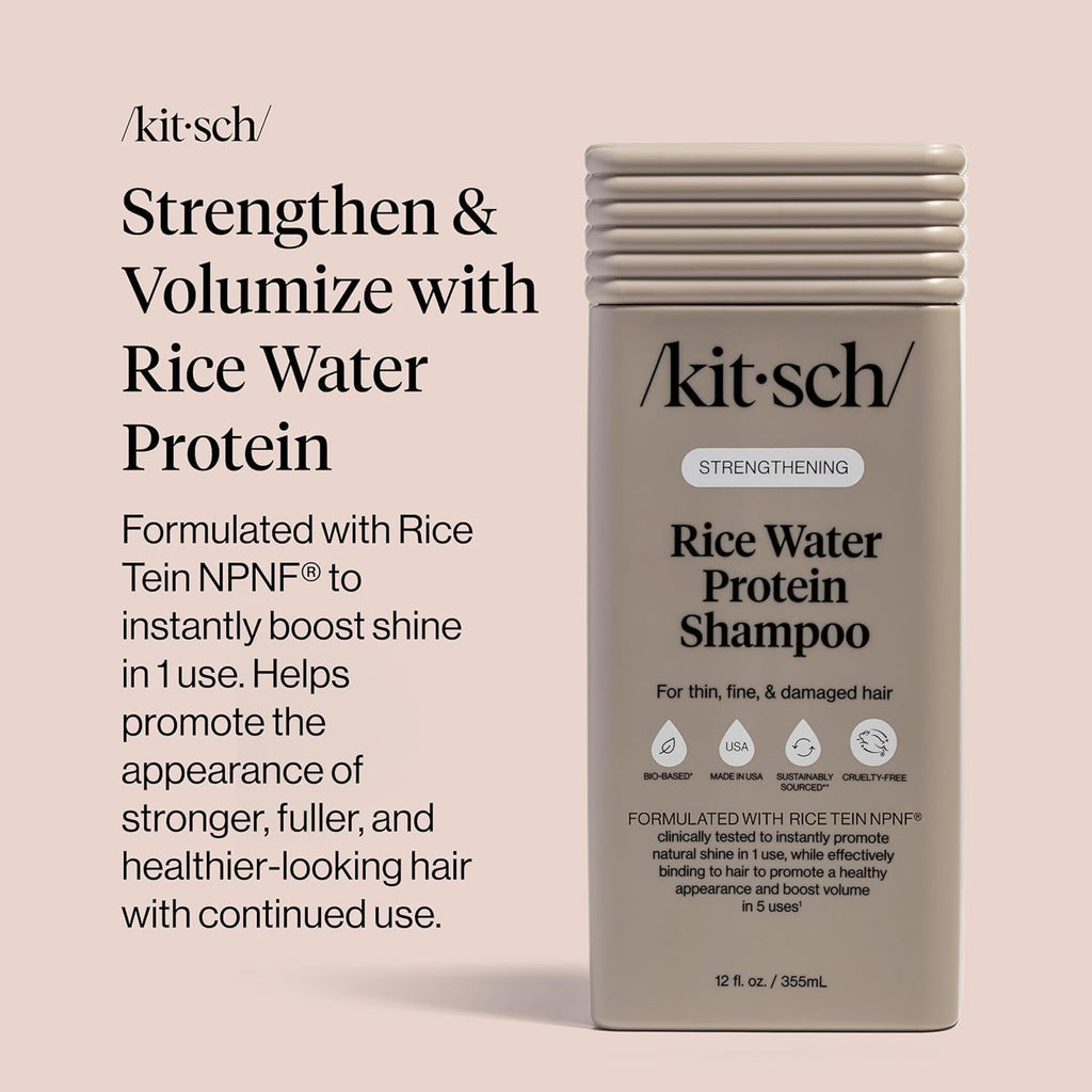Kitsch Strengthening Rice Water Shampoo for Hair Growth – 12.3 oz