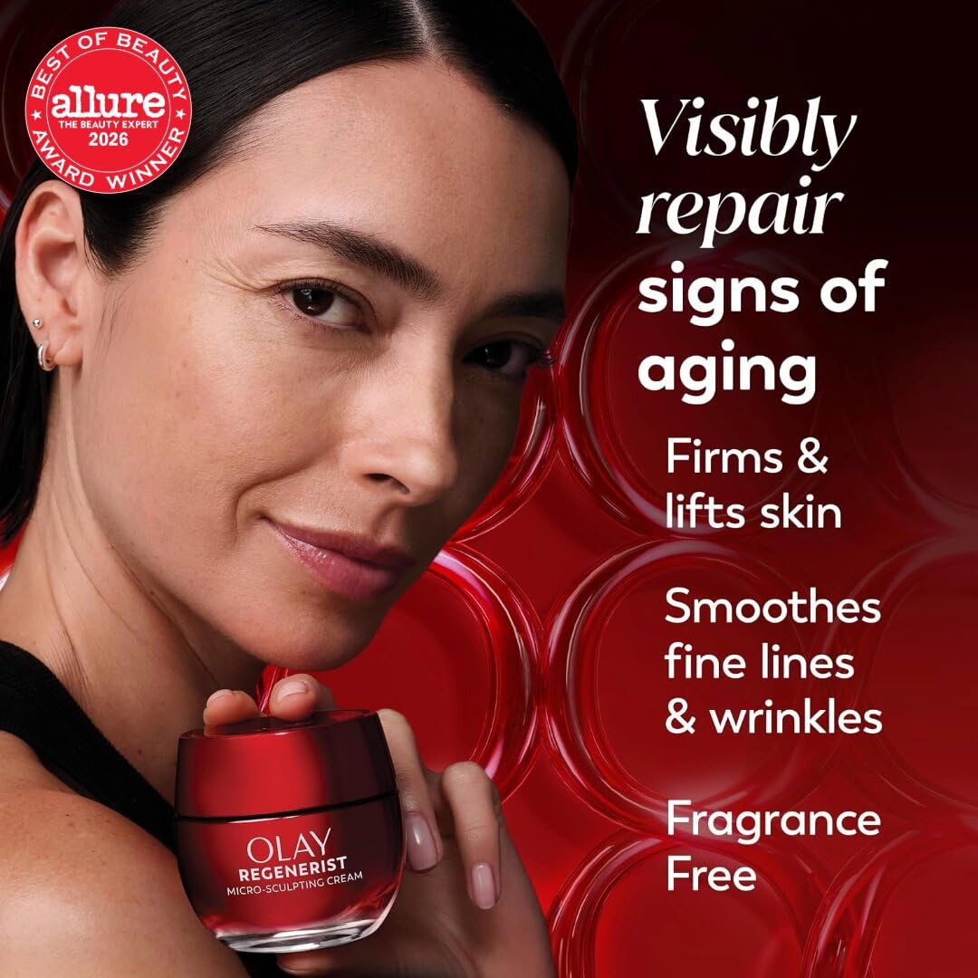 Olay Face Moisturizer, Regenerist Micro-Sculpting Cream for Women, Fragrance-Free - Anti-Aging, Anti-Wrinkle, Firming Sk