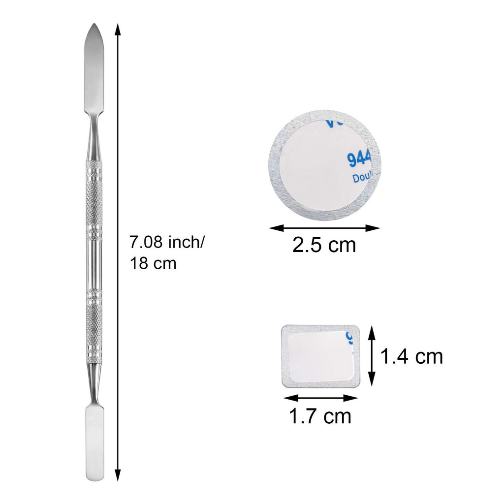 Sumind 101 Pack Metal Stickers for Eyeshadow Palette Set, Includes 1 Makeup Depotting Tool, Adhesive Empty Metal Makeup 