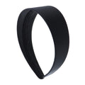 2 Inch Wide Satin Hard Headband, No Teeth, Black