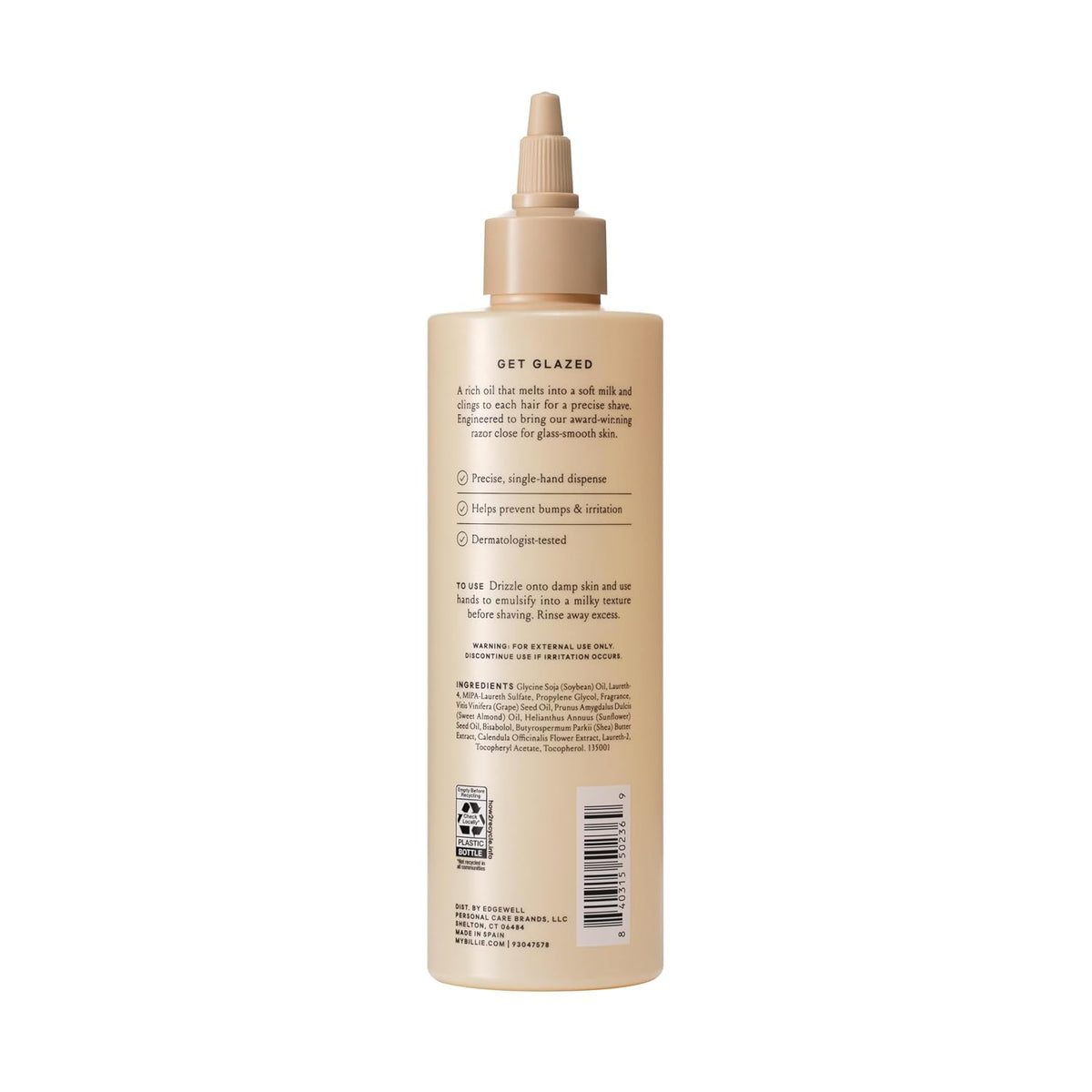 Billie Shave Glaze Shave Oil, Coco Villa, 8 oz