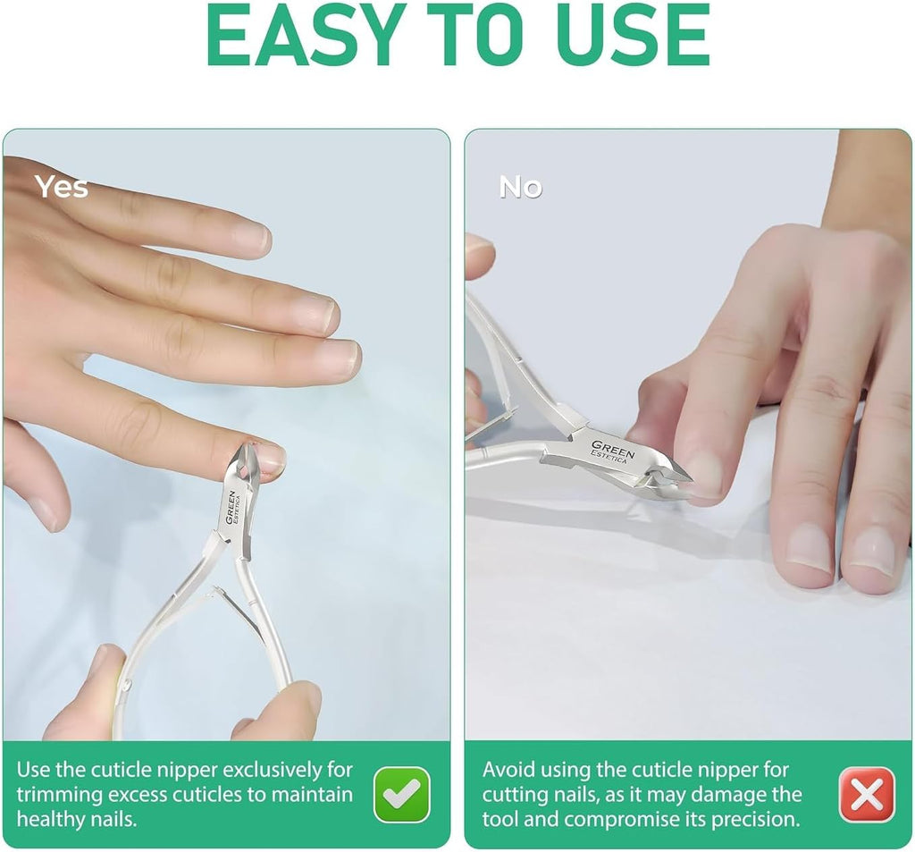 Professional Cuticle Trimmer, Cuticle Remover Double Spring (Silver)