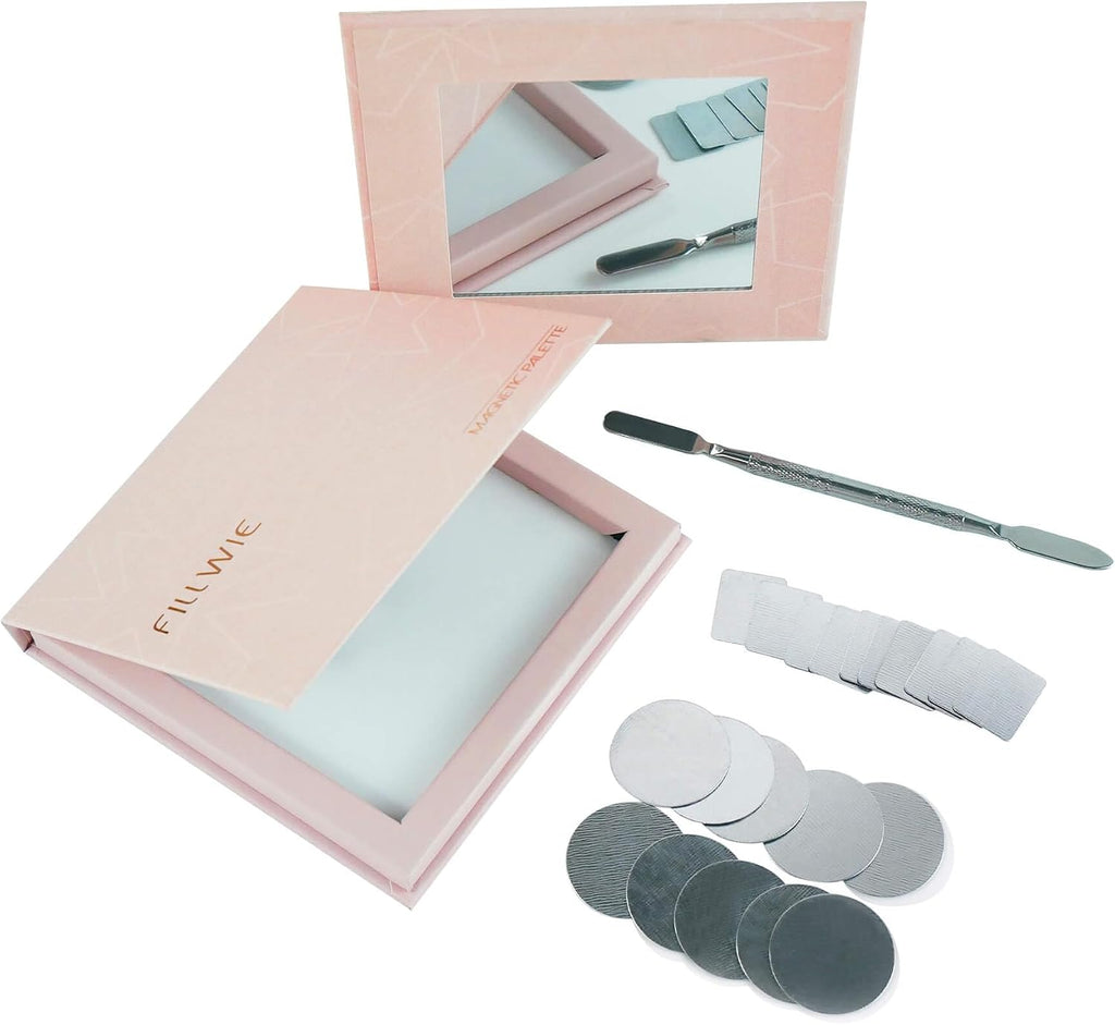 Pink Empty Magnetic Makeup Palette with Mirror (Detachable) – Small