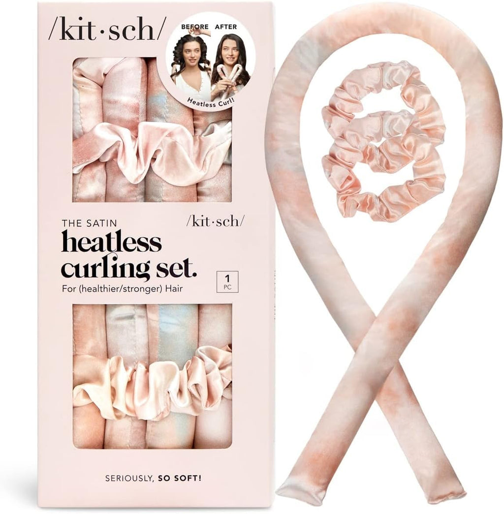Kitsch Satin Heatless Curls Overnight Set - Sunset Tie Dye