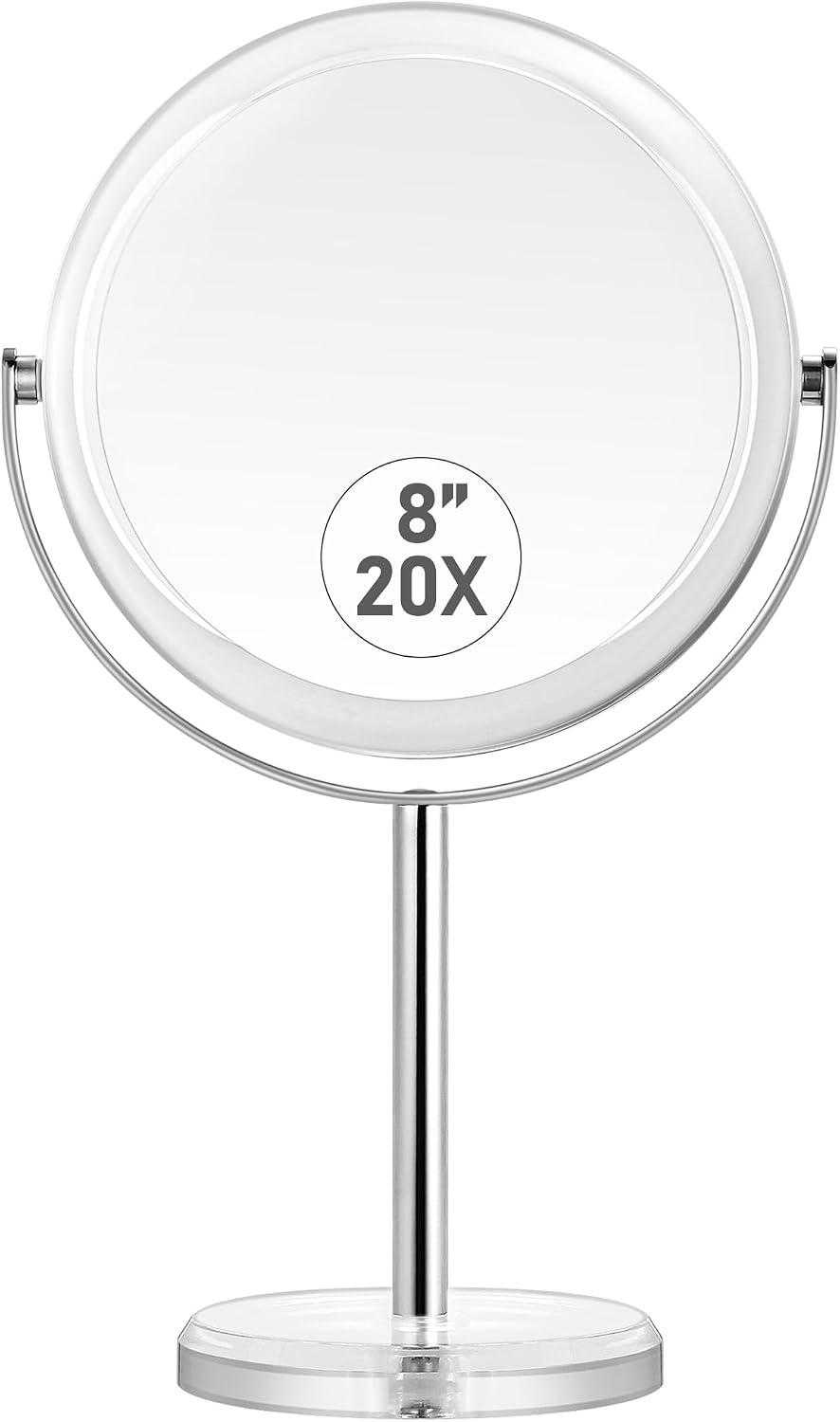 MIYADIVA 20X Magnifying Makeup Mirror,Double Sided 1X & 20X Magnifying Mirror with Stand,Tabletop Magnified Vanity Mirro